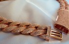Moissanite 10mm Cuban Link Chain Rose Gold Plated Iced Out Necklace Chain    