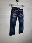 Ed Hardy Kids Jeans Skull Heart Patch Embroidered Denim Pants