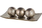  Dublin Decorative Tray And Orbs Balls Set - Centerpiece Bowl With Balls Silver