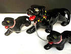 Vintage Ceramic Black Panther Mama   2 Cubs  No Chips Or Cracks 