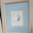 Set Of 2 Framed Nursery Prints Beatrix Potter Bunny   Duck Blue Gingham