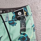 Nwt Volcom Board Shorts Swim Trunks Men 30 No Liner Floral Print Green