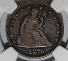 1876 Twenty Cent Piece 20c Ngc Au58