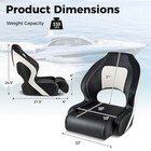 Sports Flip Up Boat Seat Captain Bucket Seat W  Flip-up Bolster 21  High Back