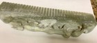 Vtg Chinese Jadite Jade Hand Carved Comb Dragon   Phoenix  10 5     633 Grams