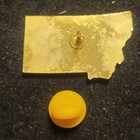 Montana Mt Souvenir State Lapel Pin Hat Vest Tie Tack Resin Gold Tone Travel