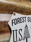 Vintage Us Forest Service Porcelain Sign Old Usda Forest Guard Shield Park Cabin