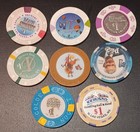 Lot Of 8 Vintage   Rare  Las Vegas  nevada   1  Casino  hotel Poker Gaming Chips