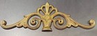 Brass Gilt Cabinet Appliqu   Ornate Furniture Pediment Crest Mount Hardware 12   x4