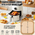 Air Fryer Liners Disposable  200pcs 8 Inch Airfryer Paper Liners  Unbleached Par