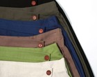 Women Summer Linen Elastic Back Buttoned Swing Midi A Line Skirt - Chartou