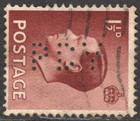 1  d King Edward Viii Brown Used 1936 Perfin Stamp    Pdy