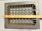 Antique Original Ornate Cast Iron Floor Heat Register Vent No  Louvers 14 Inch