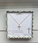 Sterling Silver Cross Necklace Cubic Zirconia Pendant - Isabella M