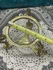 Vintage Small Brass Dragon Sphere Stand-  Holder - Bowl Stand