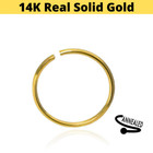 14k Solid Gold 18g 5 16  Bend Clip Open Hoop Ring Ear Nose Tragus Lip Helix