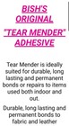Tear Mender Instant Fabric   Leather Adhesive Non-toxic Glue 6oz Tg-6 