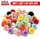 50pcs Silk Artificial Fake Rose Flower Heads Bulk Craft Wedding Party Decor Us