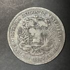 1888 Silver Venezuela 5 Bolivares 0 900 Fine Silver Crown Size Coin Fuerte 37 3m