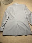 Amazing 70s Powder Blue Leisure Suit Jacket Horsebit Pockets Shantung Weave Sz42