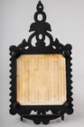 Vintage Enesco Japan Cast Iron Trivet Ceramic Tile Hex Sign Star Black Ew-2