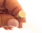 Vintage Gold Plated Espo Esposito Signet Monogram Ring many Sizes   Letters A810