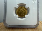 1854  3 Indian Princess Head Gold Piece Certified Ngc Au 55