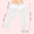 Women s Lace Ruffle Frilly Ankle Socks  White Soft Cotton Calf Socks Heart Lace