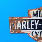 Vintage Original Harley Davidson Motor Cycle Porcelain Enamel Sign 6  X 4 
