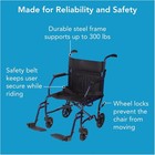 Folding Transport Wheelchair With 19  Seat  Footrests  Lightweight Design