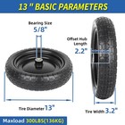 2-pack 13 X 4 00-6 Flat Free Tire   Wheel For Wheelbarrow Garden Wagon Trolley