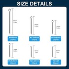 180pcs Premium 304 Stainless Steel Cotter Pin Assortment Kit  6 Sizes Heavy Duty