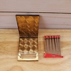 Vtg 1930s Art Deco Match Book Cover Holder Case Striker Opening Matchbook