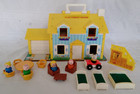 Fisher Price Vintage Yellow   Blue Doll House Complete 1971 -  Fpb002