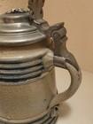 Vintage German Beer Stein  5l  Year C1900 Stoneware Inlaid Lid