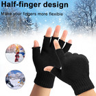 Men Women Thermal Knitted Fingerless Gloves Warm Winter Half Finger Mittens