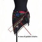 Womans Golden Handcrafted Sequin Chain Belly Dance Latin Dance Costume Hip Scarf