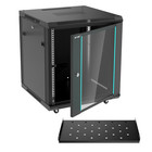 Mt-viki 12u Server Cabinet Network Rack Vented Enclosure W moving Wheel For 19  