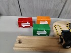 Brio World Wooden Railway Train Yellow Crane  8 With Cargo Cars 