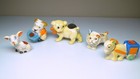 5 Vintage Japan Glass Dog   Donkey Pincushions Figural Pincushion Lot