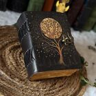 400 Page Large Grimoire Leather Journal  Print Tree Of Life Journal  Blank Spell