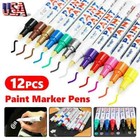 12pcs Waterproof Permanent Paint Marker Pen Car Tyre Tire Tread Rubber Metal Kit