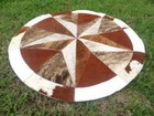 Big  Star Cowhide Rug Cow Hide Skin Carpet Leather Round Patchwork S84 Area 40  
