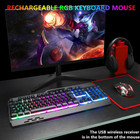 Wireless Rgb Gaming Keyboard And Mouse - Rechargeable Backlit long Battery Life 