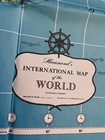 Vtg 1960s Hammonds International Map Of World Ussr Folded   Wall Size 49 X 32   