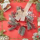 6 Pcs 9 8  Small Christmas Wreath With Ribbon  Classic - Pine Cone Linen
