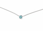 925 Sterling Silver 1 10 Ct Round Cut Blue Aquamarine Solitaire Pendant-18 