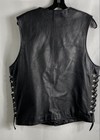 Harley-davidson Genuine Leather Side Lace Biker Vest Black Sz L