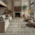  Vintage Area Rug 8x10 Brown Washable Living Room Large Carpet Non Slip 