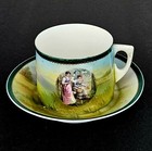 Antique 19thc Imperial Russian Gardner Hand Painted Porcelain Cup   Sauser